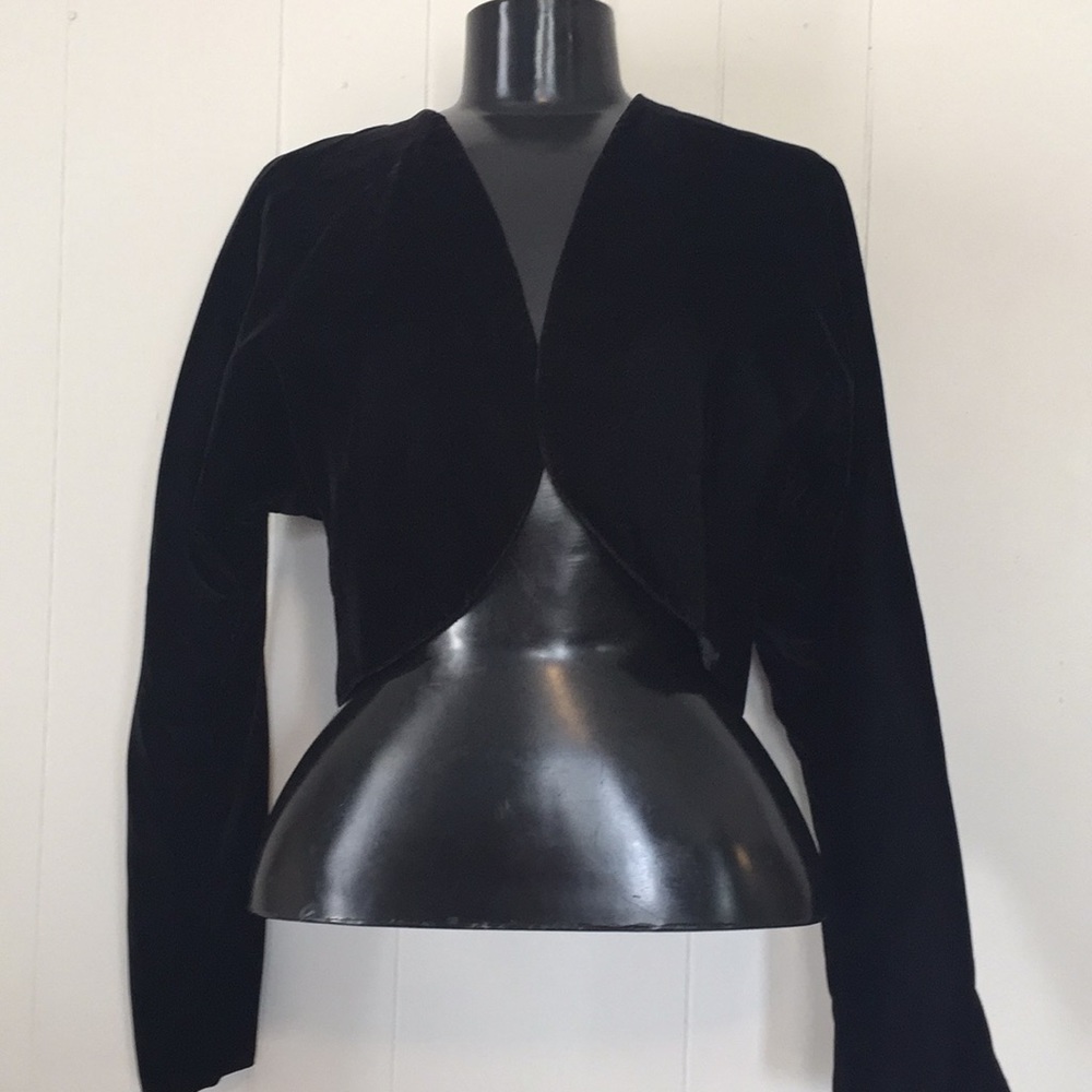 Hampton Nites Vintage Crop Velvet Shrug Prom